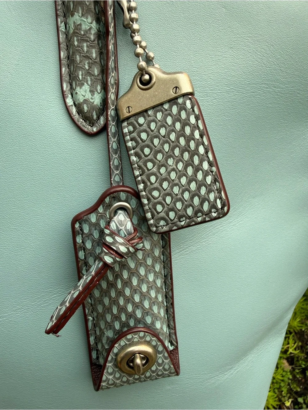 Coach Dakotah Crossbody Satchel Blue Snake 1941 Glovetanned Leather